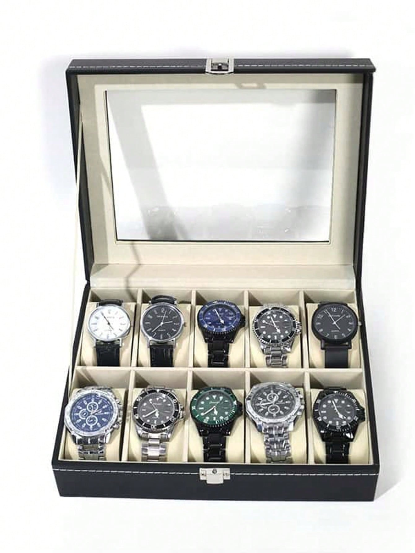 Jewelry Box Watches Bracelets - Кожаная шкатулка для часов с замком,