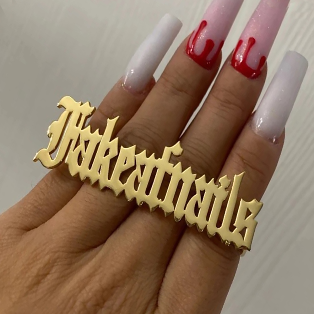 Statement Cocktail Ring - Кольцо с именем на заказ для