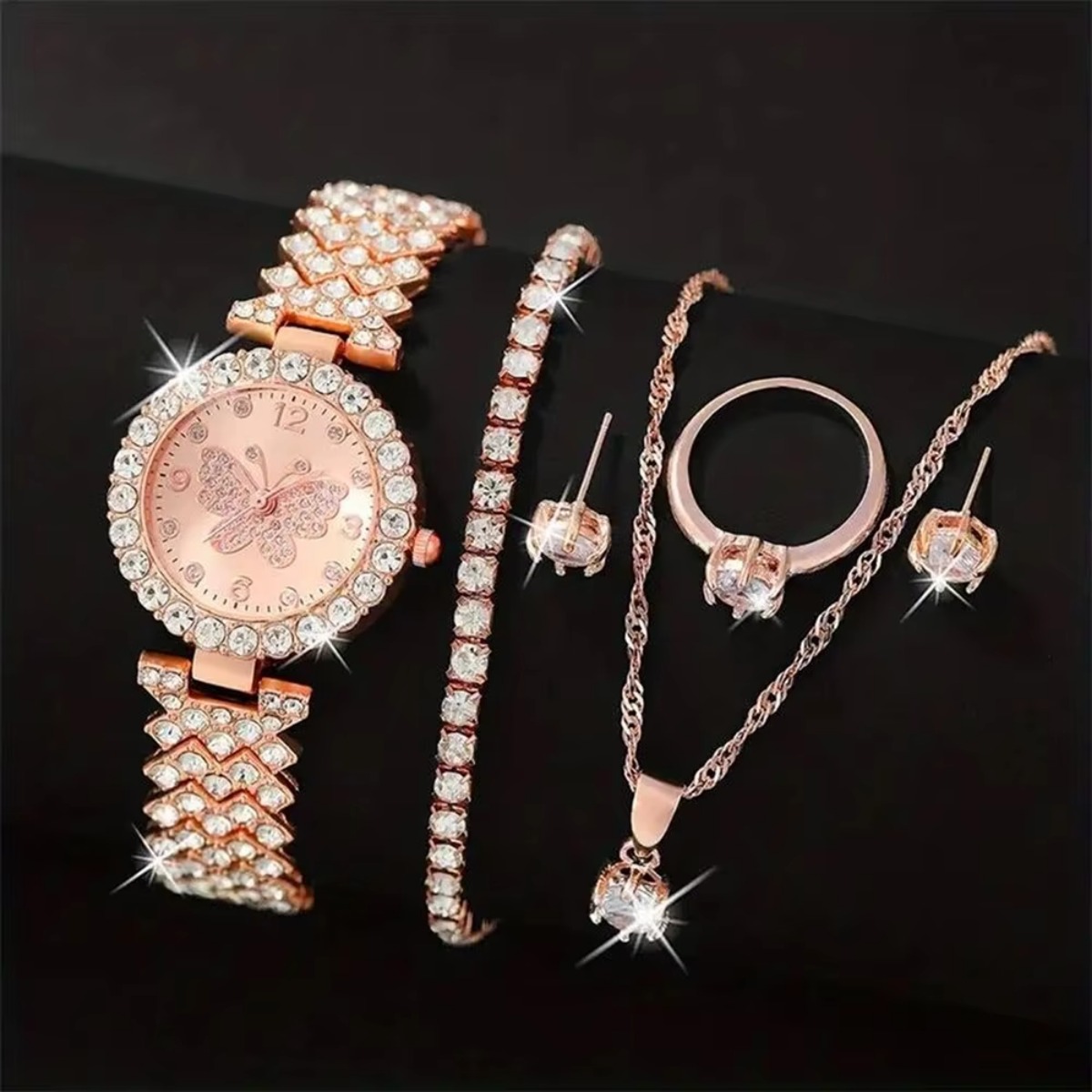 6 шт./компл., роскошные женски – обзор и цена Jewelry Box Watches Bracelets