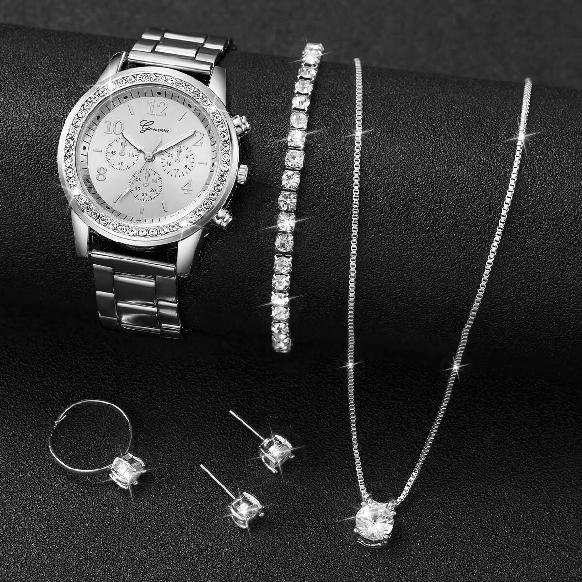 6 шт./компл. Модные женские ча – обзор и цена Jewelry Box Watches Bracelets