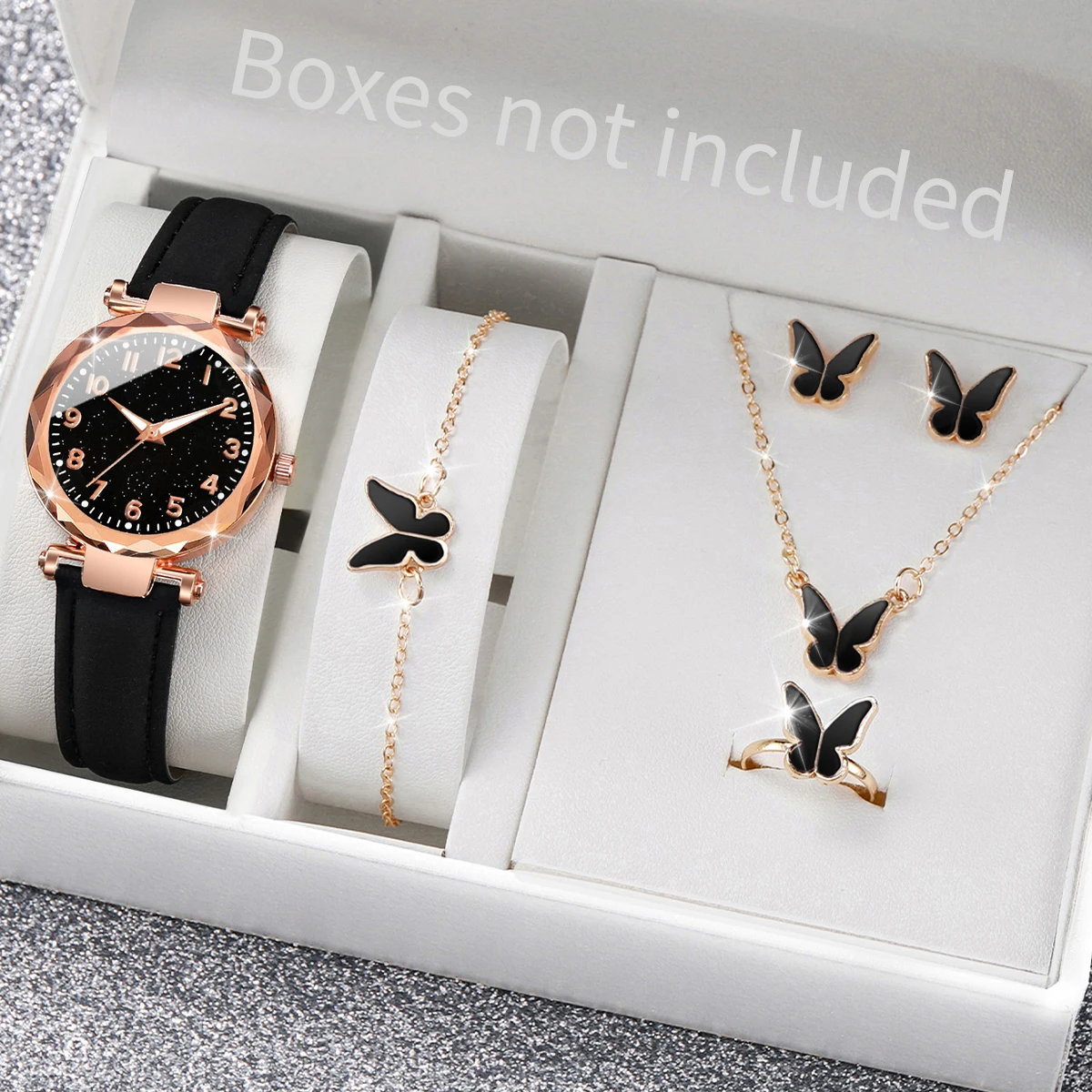 5/6 шт. модных женских часов с – обзор и цена Jewelry Box Watches Bracelets