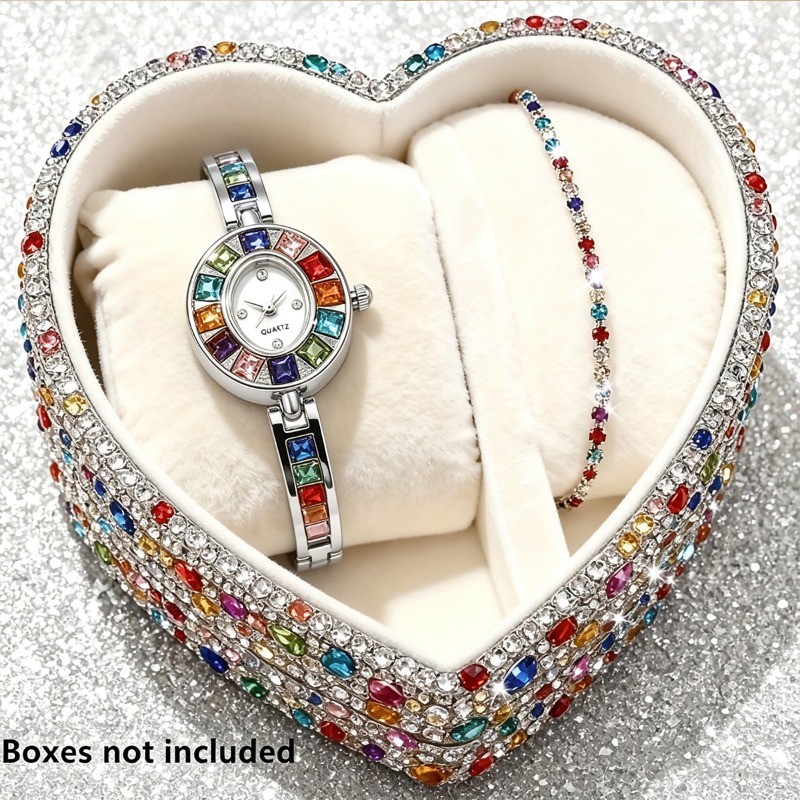 2 шт. элегантных женских кварц – обзор и цена Jewelry Box Watches Bracelets